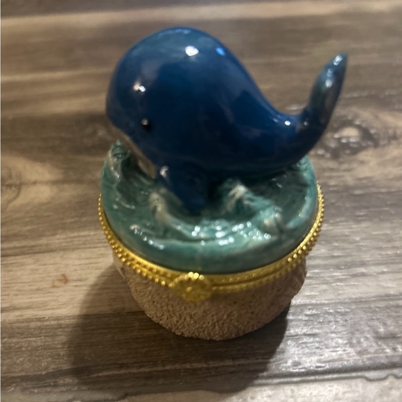 Other - 3 inch Blue Whale Trinket Box ocean themed sand at bottom